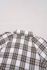 White Plaid Bubble Sleeve Flowy Shirt Dress
