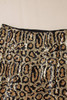 Brown Sequined Leopard Print Disco Mini Skirt
