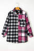 Black Plaid Colorblock Loose Shacket