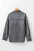 Medium Grey Mineral Wash Patched Pocket Split Denim Jacket Medium Grey Mineral Wash Patched Pocket Split Denim Jacket