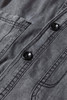 Medium Grey Mineral Wash Patched Pocket Split Denim Jacket Medium Grey Mineral Wash Patched Pocket Split Denim Jacket