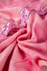 Apricot Pink Mineral Wash Sequin Patchwork Flap Pocket Shacket