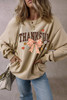 Parchment THANKFUL Leopard Bow Fall Vibe Graphic Sweatshirt