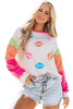 Pink GAME DAY Rugby Football Graphic Color Block Sleeve Top
