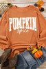 Orange PUMPKIN Spice Graphic Corded Crewneck Sweatshirt