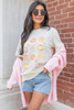 White Floral Pumpkin Graphic Crewneck Halloween T Shirt