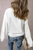 White Floral Pumpkin Season Graphic Loose Sweatshirt