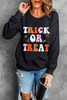 Black TRICK OR TREAT Graphic Crewneck Halloween Sweatshirt