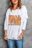 Beige FALL VIBES Graphic Drop Shoulder Sweatshirt