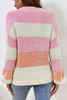 Pink Colorblock Textured Knit Bubble Sleeve Sweater