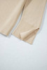 Parchment Solid Textured Knit Split Cuff Drop Shoulder Loose Sweater