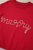 Fiery Red Pearl Beaded Merry Casual Sweater
