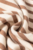 Brown Stripe Colorblock Bishop Sleeve Turtleneck Sweater