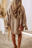 Parchment Cable Knit Drop Shoulder Loose Fit Sweater Dress