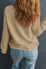 Apricot Solid Crew Neck Drop Shoulder Plus Size Sweatshirt