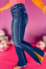 Dirty blue Plus Size High Waist Side Slits Flare Jeans Dirty blue Plus Size High Waist Side Slits Flare Jeans