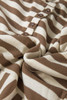 Brown Stripe Quarter Buttons Drop Sleeve Plus Size Hoodie
