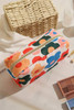 White Flower Print Zipper Square Corduroy Cosmetic Bag White Flower Print Zipper Square Corduroy Cosmetic Bag