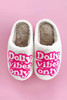 White Dolly Vibes Only Slip On Plush Slippers White Dolly Vibes Only Slip On Plush Slippers