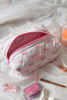 Pink Bow Knot Quilted Zipper Makeup Bag Pink Bow Knot Quilted Zipper Makeup Bag