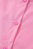 Bright Pink Balloon Sleeve Button Up Mini Shirt Dress