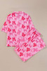 Pink Bow Knot Print Lapel Collar Short Sleeve and Pants Pajamas Set Pink Bow Knot Print Lapel Collar Short Sleeve and Pants Pajamas Set
