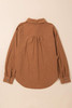 Cinnamon Corduroy Flap Pocket Button Up Round Hem Shacket Cinnamon Corduroy Flap Pocket Button Up Round Hem Shacket