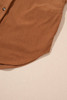 Cinnamon Corduroy Flap Pocket Button Up Round Hem Shacket Cinnamon Corduroy Flap Pocket Button Up Round Hem Shacket