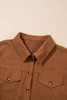 Cinnamon Corduroy Flap Pocket Button Up Round Hem Shacket Cinnamon Corduroy Flap Pocket Button Up Round Hem Shacket