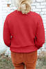 Red Christmas Metallic Nutcracker Graphic Crew Neck Sweatshirt Red Christmas Metallic Nutcracker Graphic Crew Neck Sweatshirt