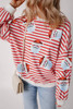 Orange Stripe Striped Sequin Santa Claus Pattern Christmas Pullover Sweatshirt Orange Stripe Striped Sequin Santa Claus Pattern Christmas Pullover Sweatshirt
