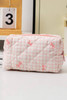 Pink Sweet Bow Knot Print Quilted Zipper Cosmetic Bag Pink Sweet Bow Knot Print Quilted Zipper Cosmetic Bag