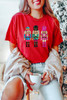 Red Glittering Nutcracker Printed Crewneck T Shirt