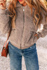 Light French Beige Zipper Pocketed Winter Fuzzy Jacket Light French Beige Zipper Pocketed Winter Fuzzy Jacket