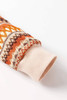 Orange Boho Striped Zip Up Long Sleeve Jacket Orange Boho Striped Zip Up Long Sleeve Jacket