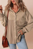 Goat Mineral Wash Textured Patchwork Loose Fit Shacket