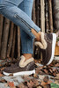 Coffee Suede Stitching Patchwork Plush Lined Anklet Boots