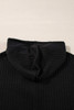 Black Textured Hoodie and Shorts Plus Size Two Piece Set