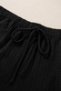Black Textured Hoodie and Shorts Plus Size Two Piece Set