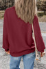 Burgundy Plain Drop Shoulder Crewneck Pullover Sweatshirt Burgundy Plain Drop Shoulder Crewneck Pullover Sweatshirt
