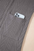 Medium Grey  Solid Textured Open Front Cardigan with Pocket