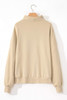 Smoke Gray Zip-up Stand Neck Kangaroo Pocket Sweatshirt