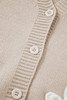 Parchment Elegant Flower Decor Button Front Cardigan