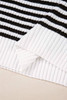 Black Stripe Zip up Collar Drop Shoulder Sweater Black Stripe Zip up Collar Drop Shoulder Sweater