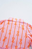 Pink Bowknot Striped Printed Tiered Ruffled Mini Shirt Dress Pink Bowknot Striped Printed Tiered Ruffled Mini Shirt Dress