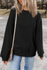 Black Plain Drop Shoulder Crewneck Pullover Sweatshirt Black Plain Drop Shoulder Crewneck Pullover Sweatshirt