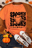 Orange SPOOKY Vibe Ghost Print Crewneck Halloween T Shirt