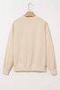 Apricot THANKS Chenille Embroidered Drop Shoulder Graphic Sweatshirt