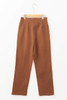 Chestnut Solid Color Double Breasted Straight Leg Pants