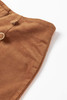 Chestnut Solid Color Double Breasted Straight Leg Pants